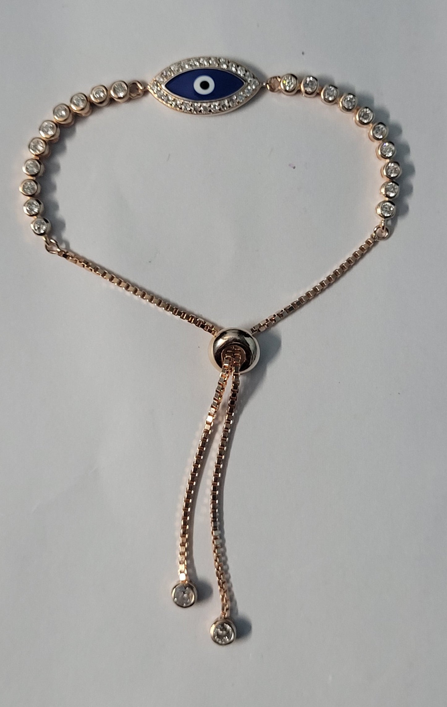 Elegant Evil Eye Stone Bracelet for Women – Blue Protection Charm, Adjustable Designer Jewelry, Trendy Good Luck Gift. Silvergift.in