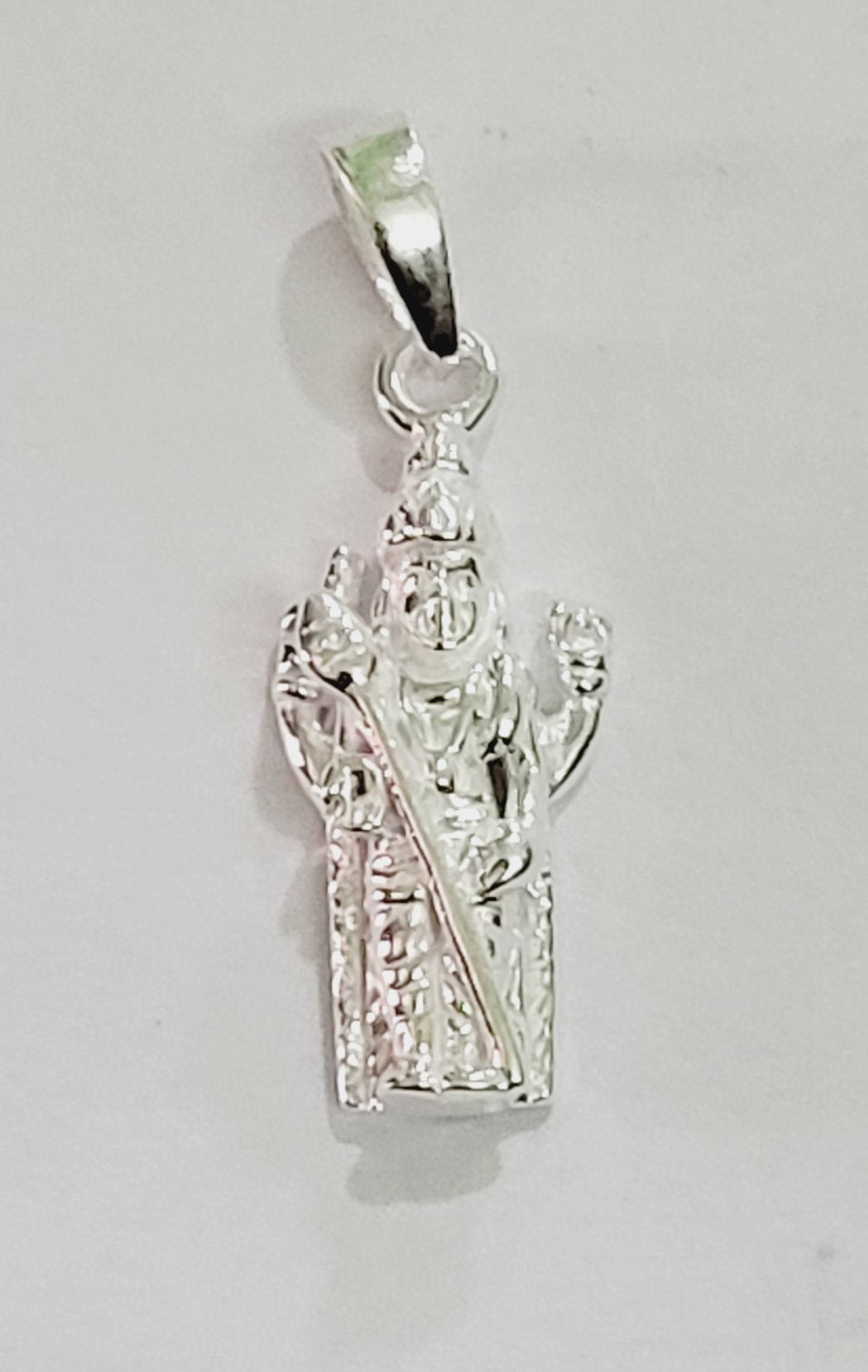 Pure Silver Murugan Pendant 925 Sterling - Lord Kartikeyan Divine Hindu Religious Jewelry with Vel Design. Silvergift.in