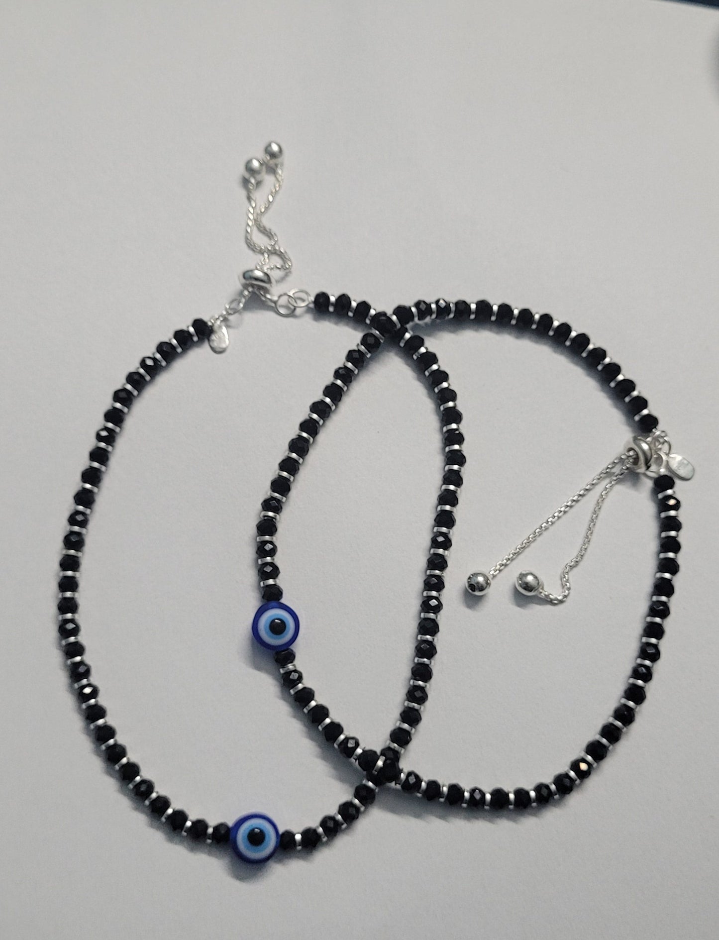 Women's Evil Eye Anklet with Black Beads | Stylish Protection Jewelry for Good Luck & Nazar Safety. Silvergift.in