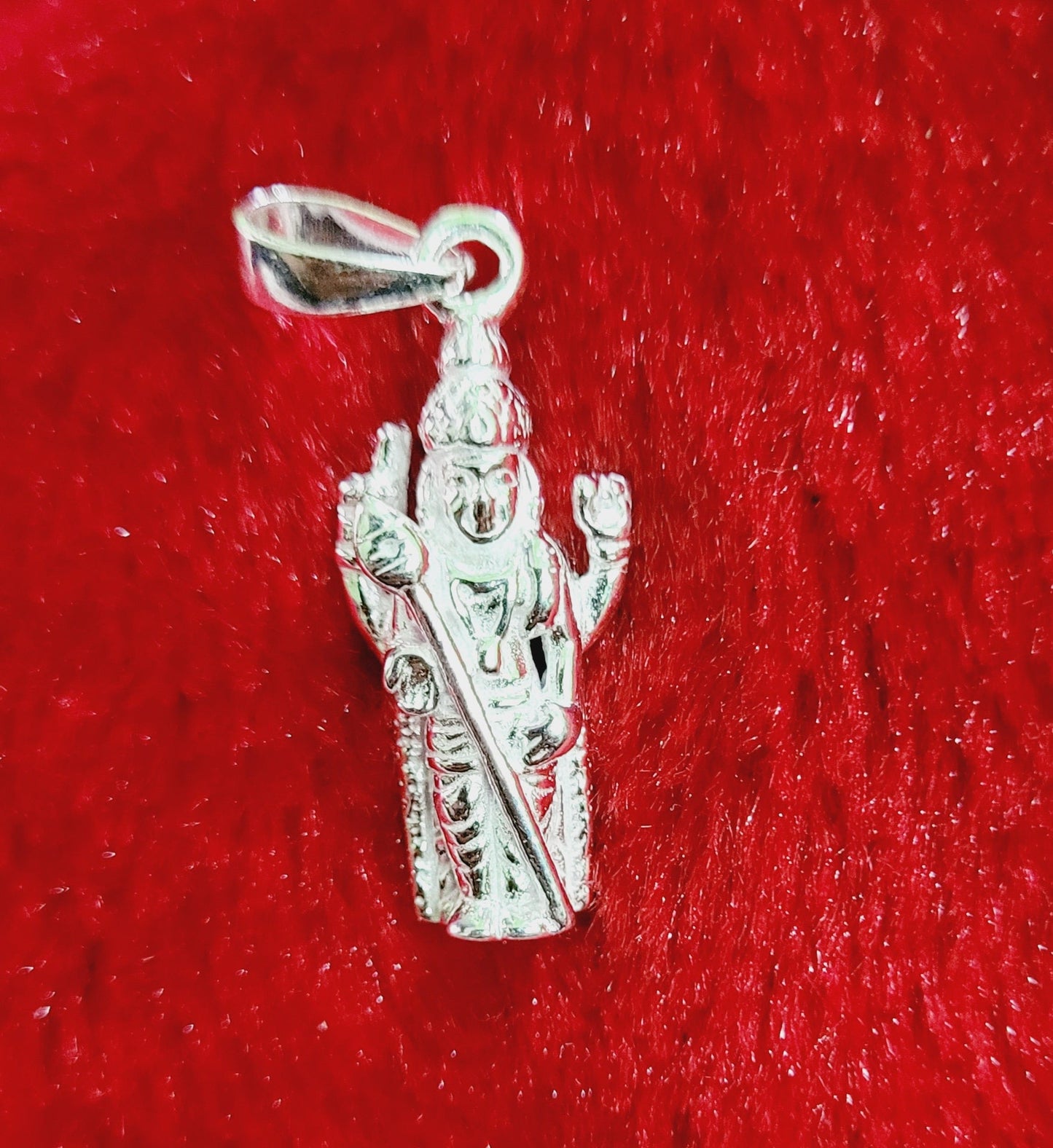 Pure Silver Murugan Pendant 925 Sterling - Lord Kartikeyan Divine Hindu Religious Jewelry with Vel Design. Silvergift.in