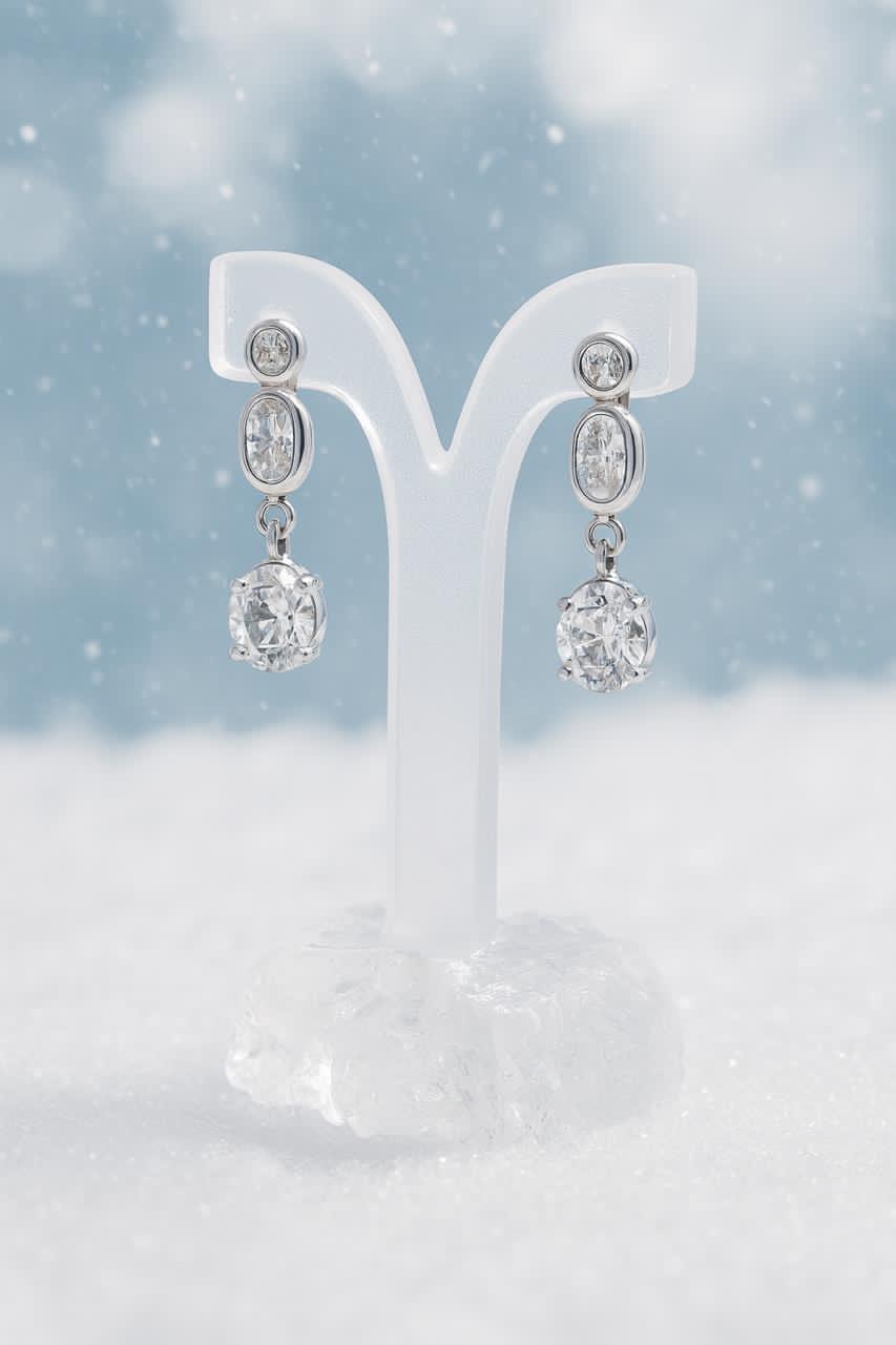 Elegant White Stone Earrings for Women & Girls – Trendy High Fashion Jewelry for Special Occasions Silvergift.in