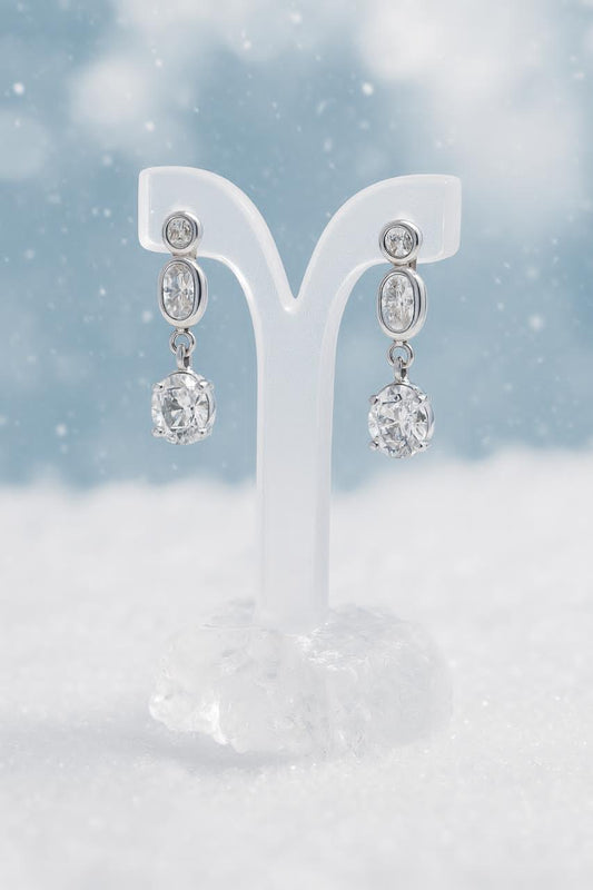 Elegant White Stone Earrings for Women & Girls – Trendy High Fashion Jewelry for Special Occasions Silvergift.in