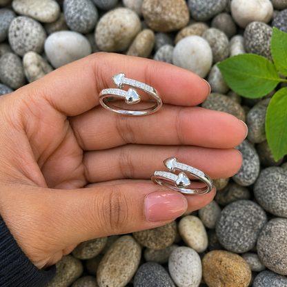 Elegant Pure Silver Stone Toe Ring for Women - Handmade Adjustable