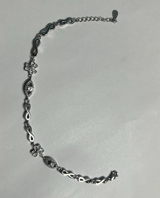 Pure 925 Silver Floral Stone Bracelet for Women – Elegant Flower Design Jewelry. Silvergift.in