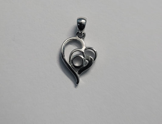 Pure Silver Heart Pendant for Women | Handmade 925 Sterling Silver Designer Jewellery | Unique Gift for Her. Silvergift.in